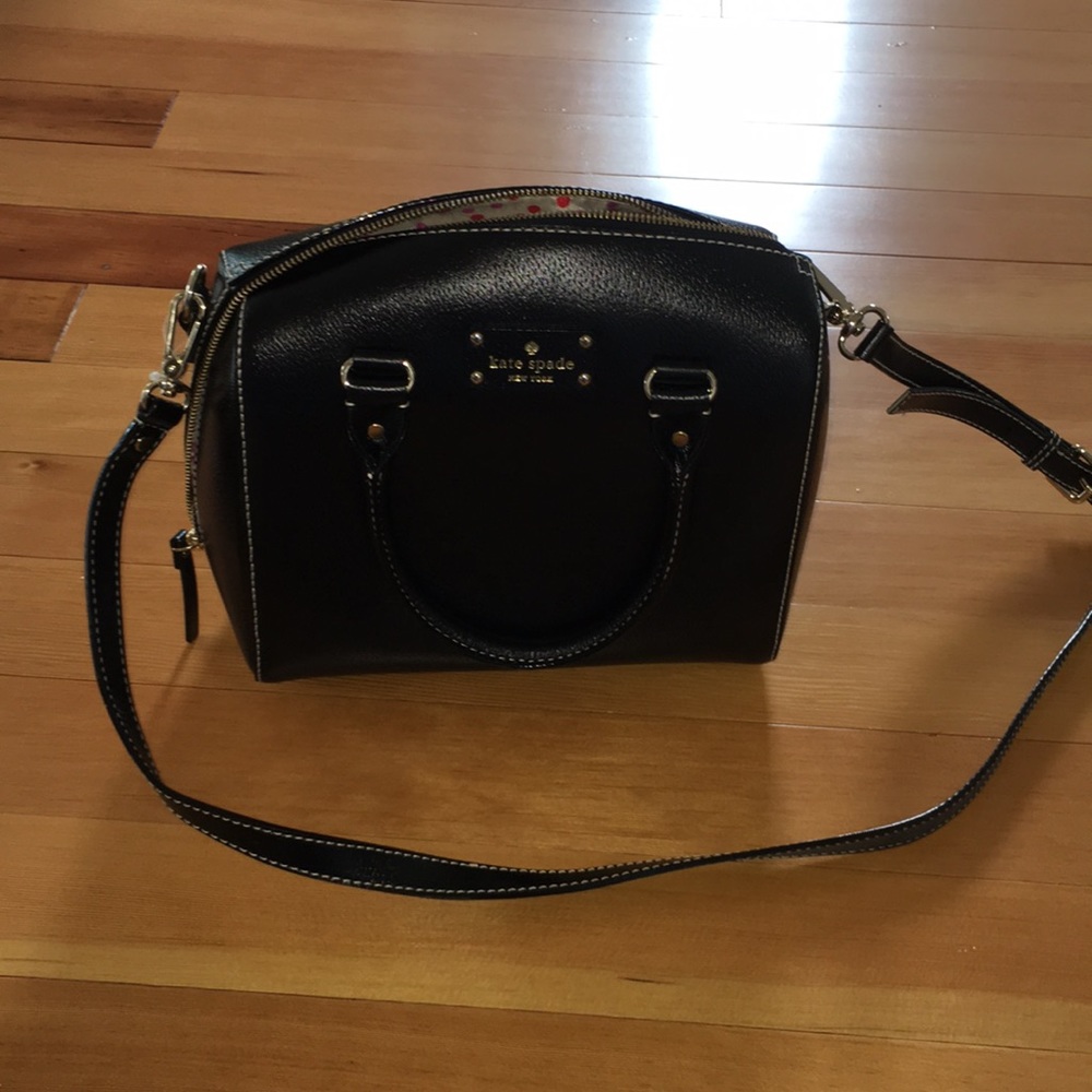Kate Spade purse black leather and two way handles